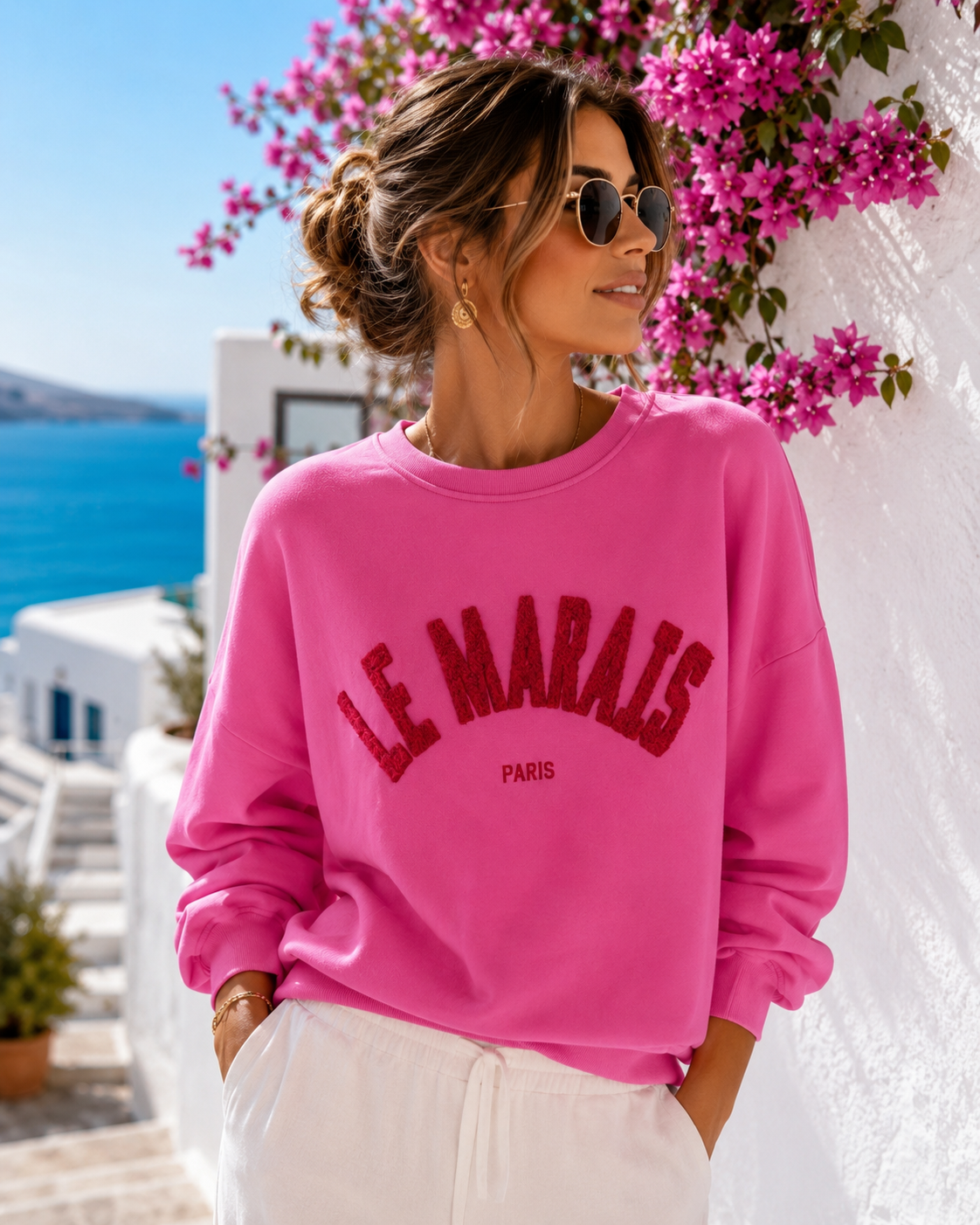 Women's Oversized Sweatshirt Neon Colors – Le Marais Paris Pullover with 3D Print | Trend Statement