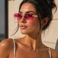Luxury Shield Sonnenbrille Damen – Rahmenlos mit Gold-Detail | Verlaufsgläser in Blau, Pink, Schwarz & Braun