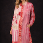 Yippie Hippie Damesjurk Roze-Rood met Printmix