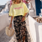 Prosecco Statement T-Shirt Gelb – Baumwolle – Oversize 38–42