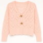 Kuschelige Grobstrickjacke Rosa mit Stern-Detail | Damen Cardigan 38-42