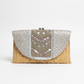 Damen Strohtasche Clutch – Boho Tasche mit Schulterriemen & Druckknopf | Sommer & Urlaub