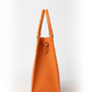 Statement Shopper Damen Orange – Canvas & Lederoptik Handtasche | 30x27 cm