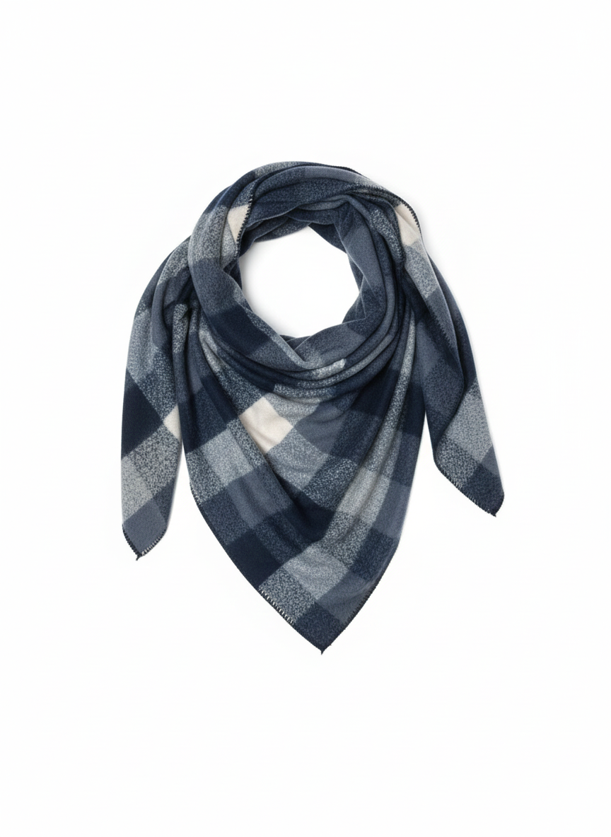 Driehoekige sjaal in blauw