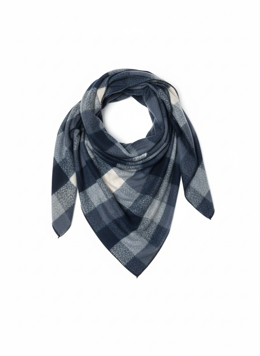 Driehoekige sjaal in blauw