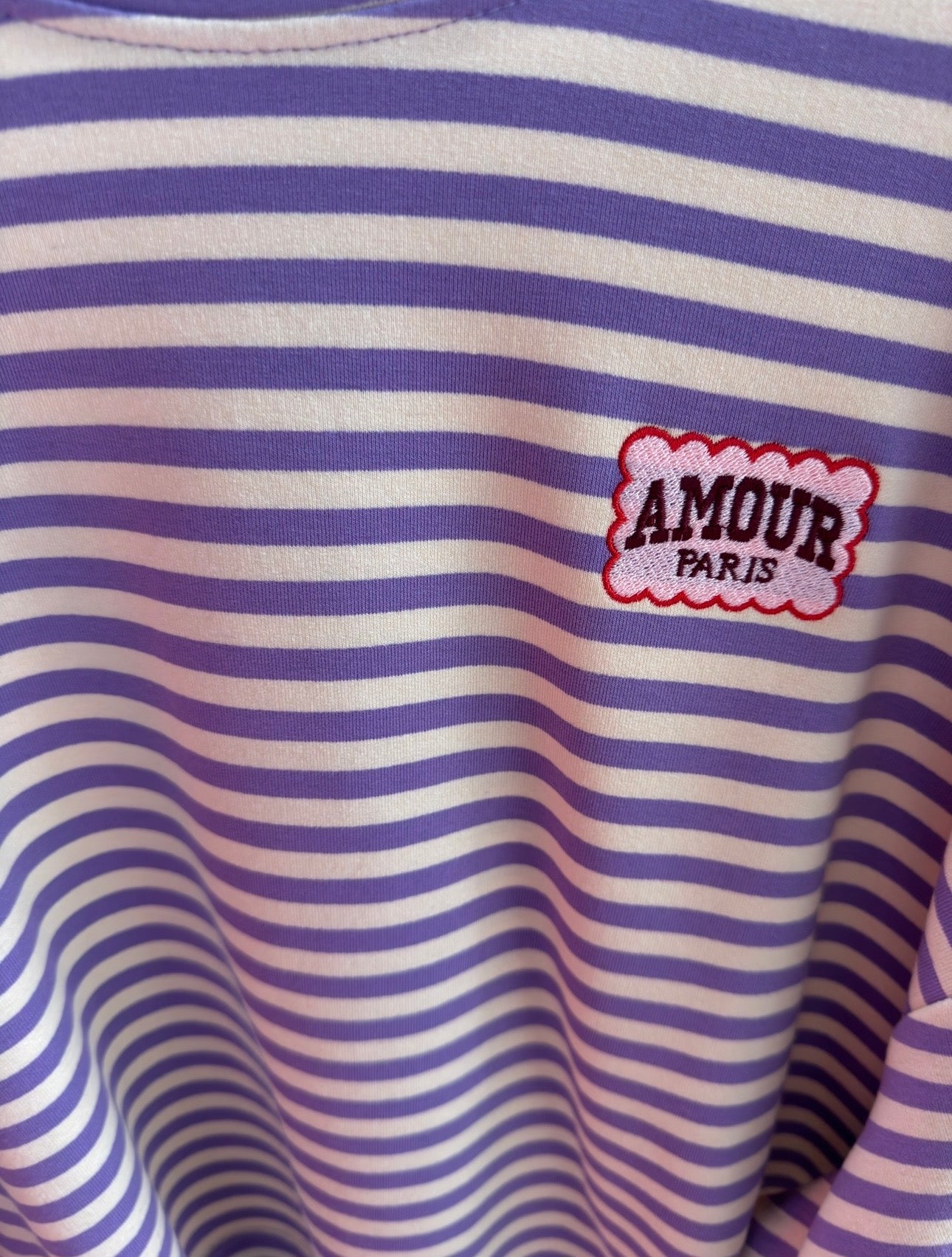 Striped Women's Cotton Sweatshirt – Orange, Purple & Pink | Size 38–42