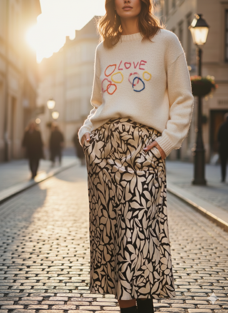 JC Sophie langer Rock in Beige