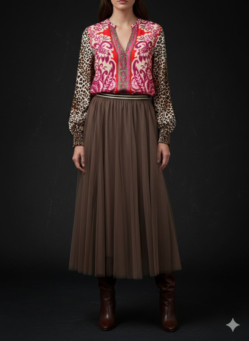 Yippie hippie blouse van viscose met luipaardprint