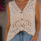 🌸 Ibiza Dreams Damen Häkelweste – Boho-Luxus mit Schmuckkette 38-42