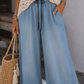 Ibiza Denim Wide Leg Trousers for Women Light Blue | Comfortable Summer Jeans with Wide Leg | 38–42 Plus