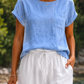 Boutique Linen Shirt for Women | 100% Linen | White or Sky Blue | Summer Bestseller 38–42