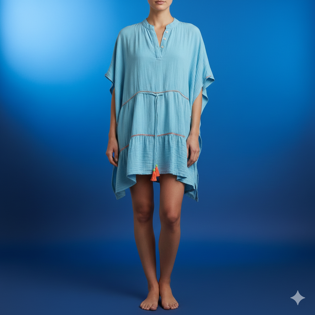 Damesjurk/tuniek, turquoise (maten 36-46)