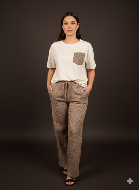 Damen Zweiteiler - Hose und Tshirt in 2 Farben