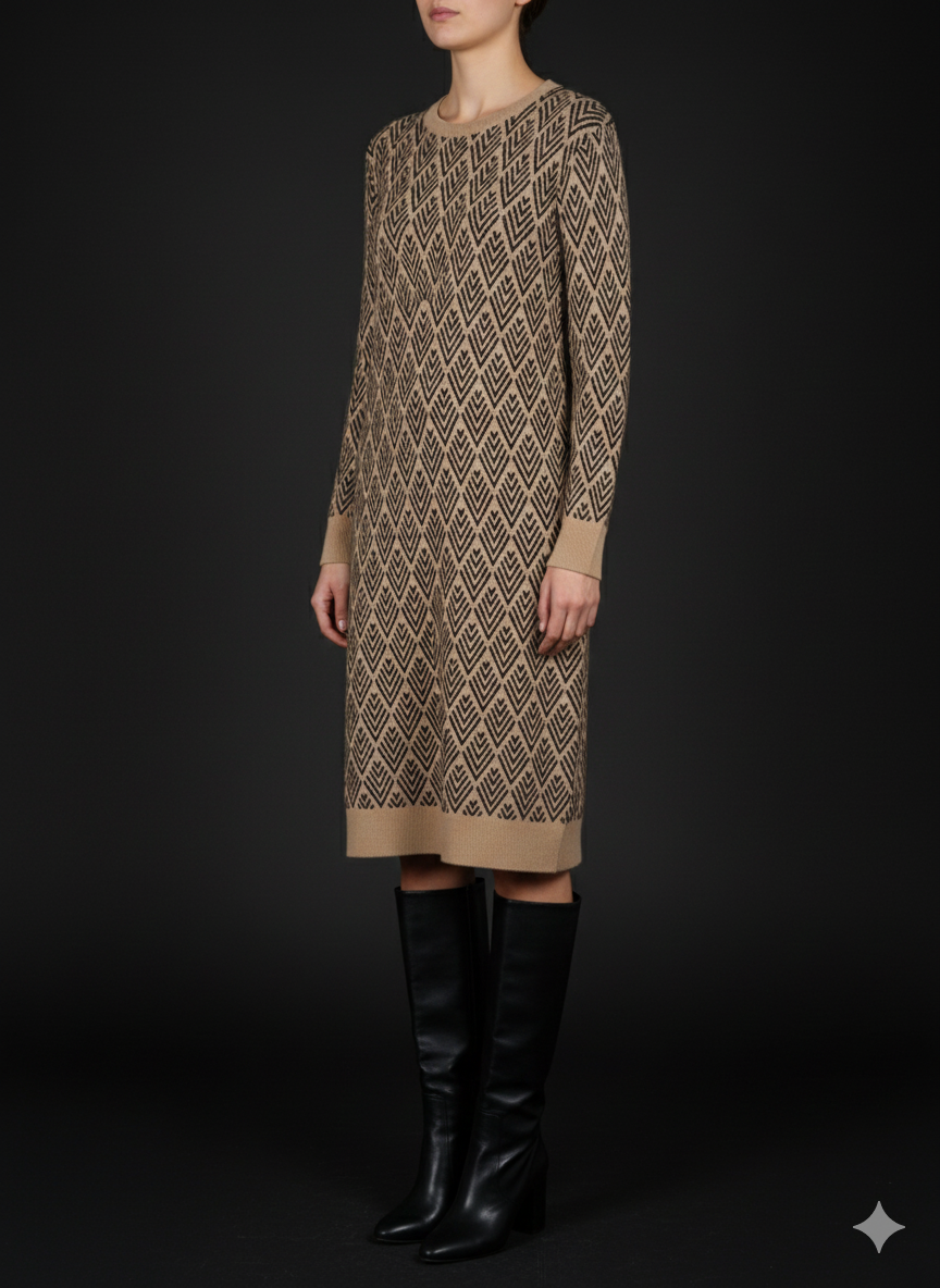 Damenkleid Strickkleid mit Muster