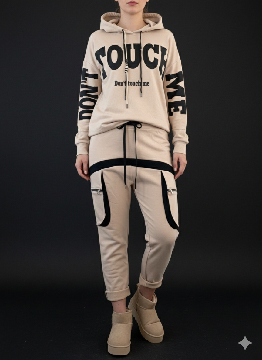 Damesbroek, stoffen broek met opgestikte zakken