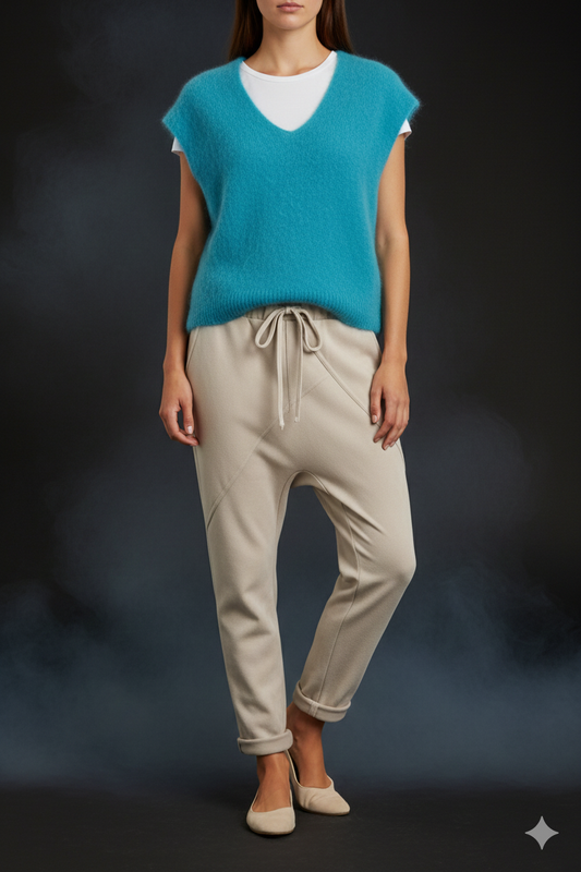 Damen Baggyhose in weicher Velours-Optik