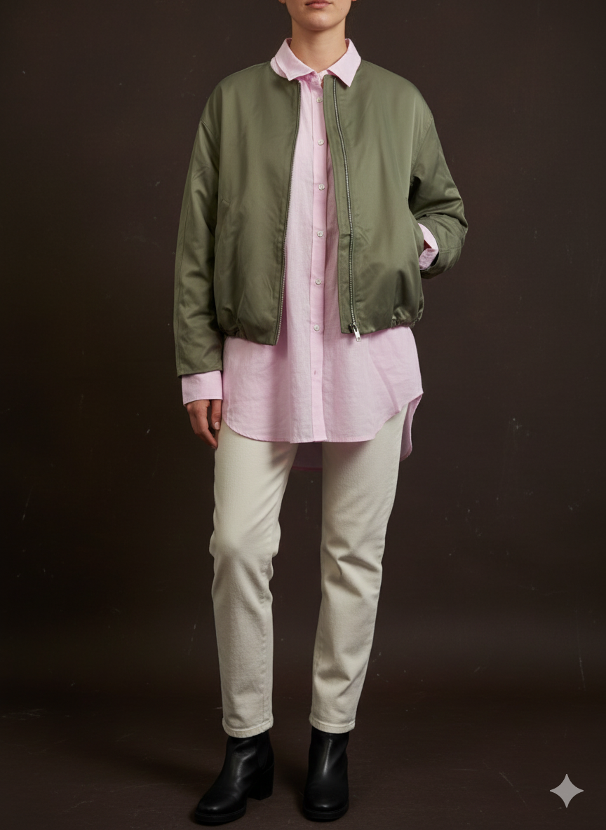 Damesblouse met lange mouwen van linnen, van JC Sophie