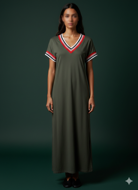 Dames maxi-jurk groen (36-40)