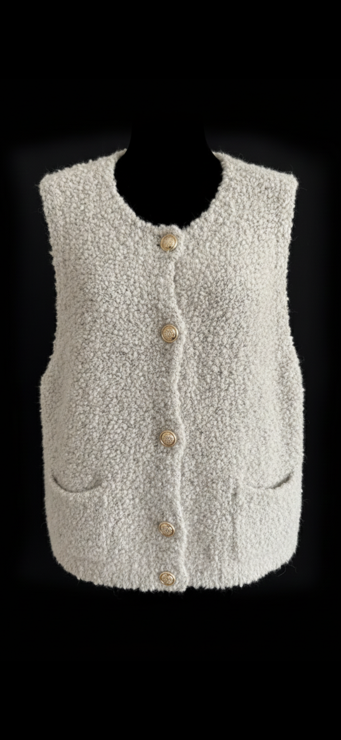 Teddy fleece vest grijs