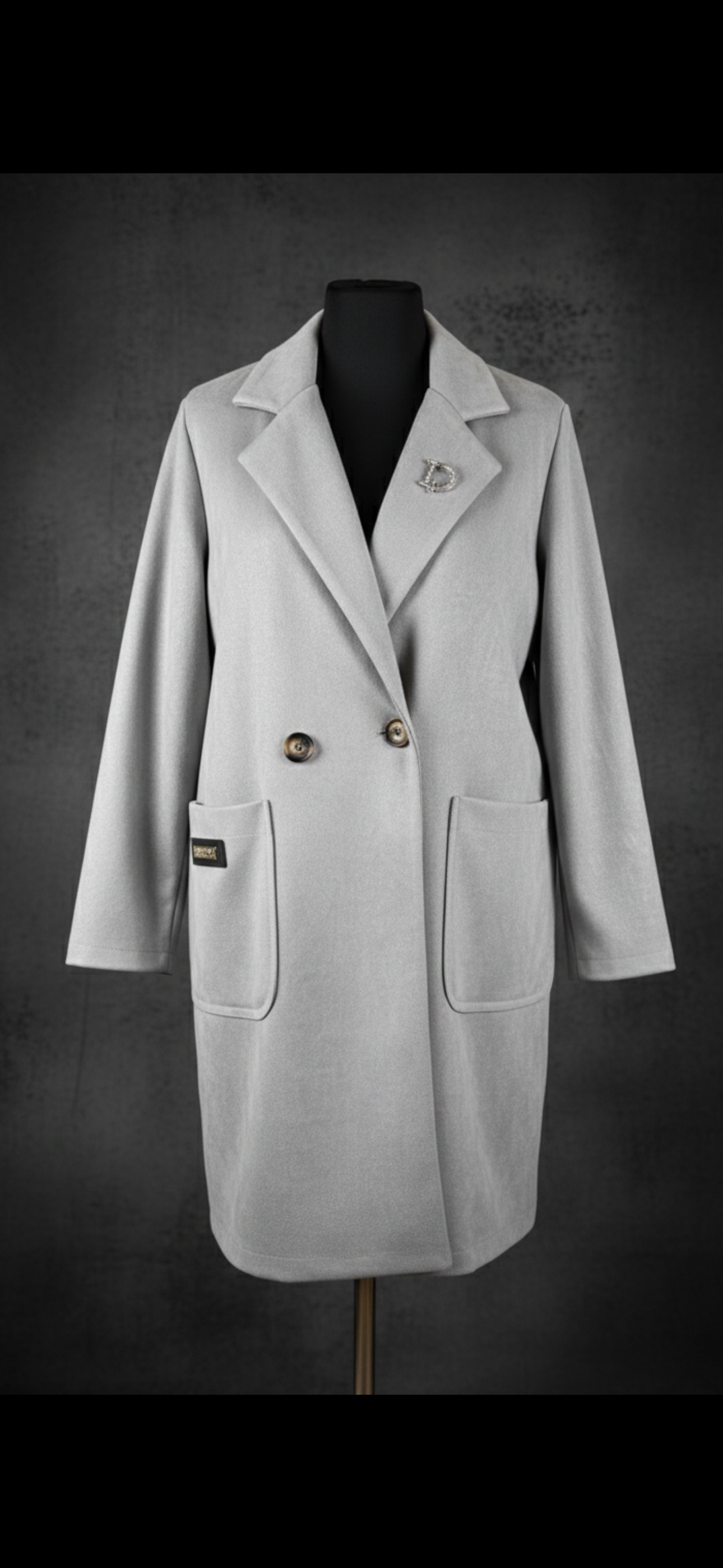 Lichtgewicht lange blazer in grijs