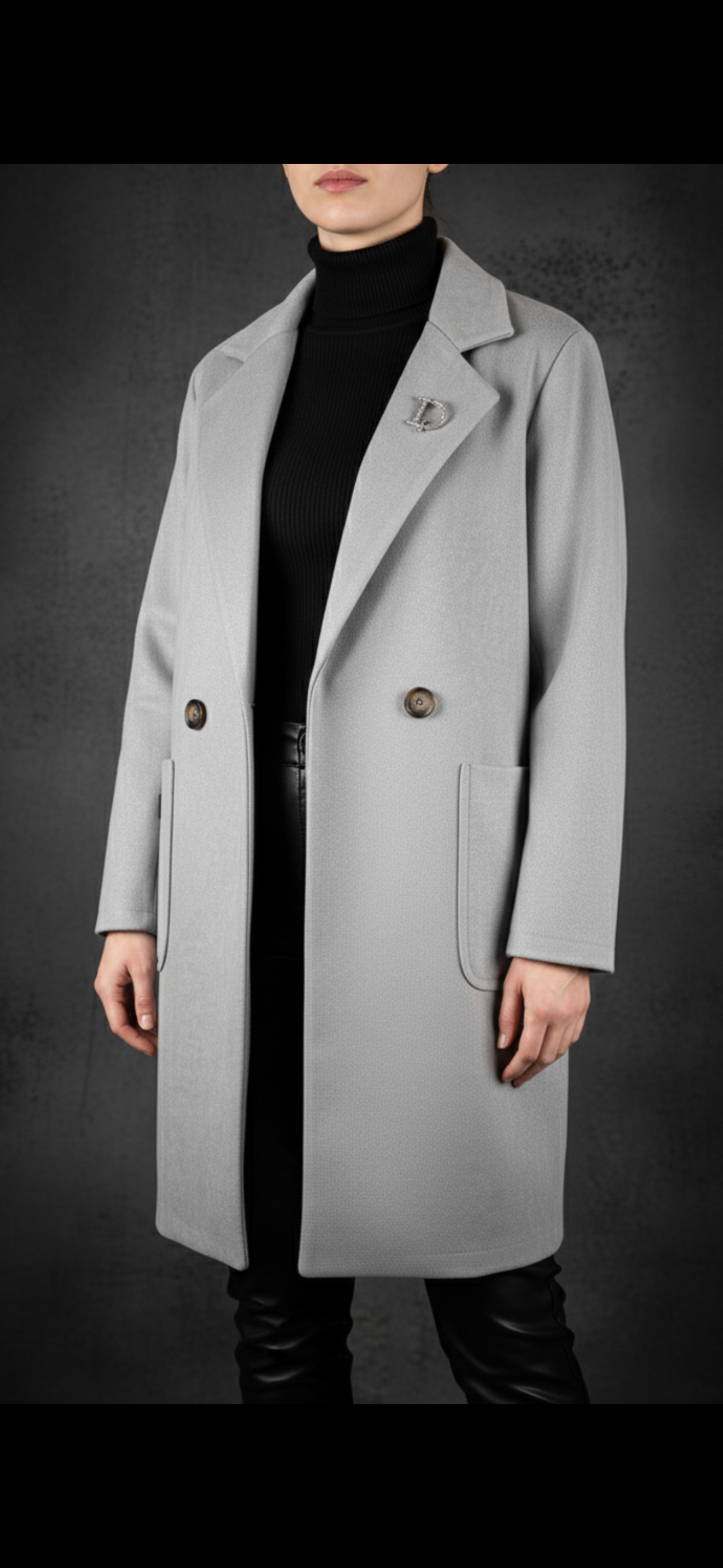 Lichtgewicht lange blazer in grijs