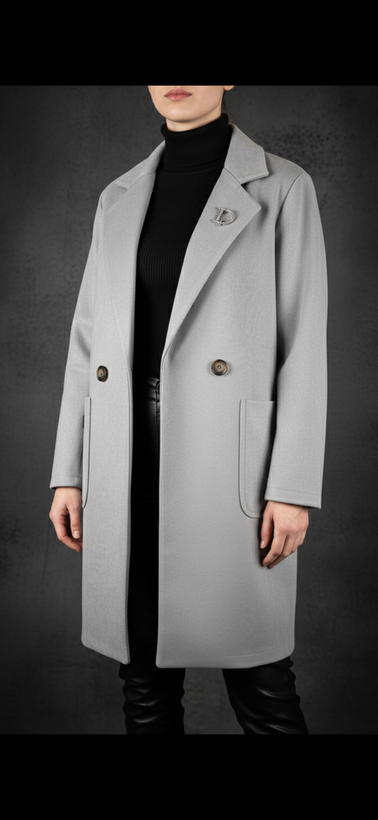 Lichtgewicht lange blazer in grijs