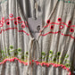 Summery maxi dress with neon embroidery Katja