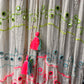 Summery maxi dress with neon embroidery Katja
