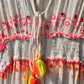 🌴 Ibiza Neon Dream Maxi Dress White Pink Orange Lime | Boho Viscose Dress with Underslip | Sizes 38–42