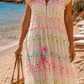 Summery maxi dress with neon embroidery Katja