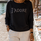 ✨ Women's Sweatshirt "J'Adore" - Rhinestone Statement Sweatshirt | 4 Colors | 38–42
