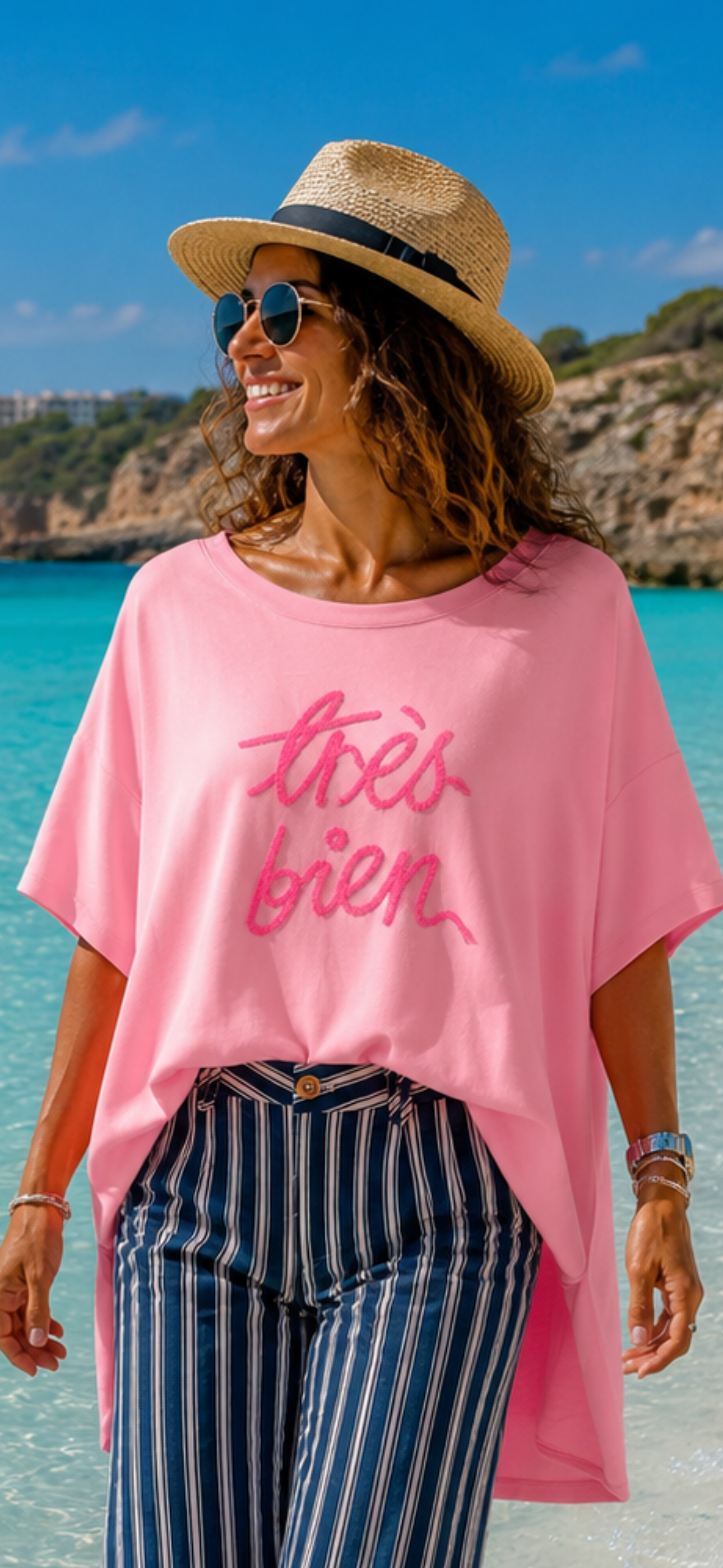 Très Bien Oversize Shirt – Vorne kürzer, hinten länger – Sommer Statement-Shirt 38–42+
