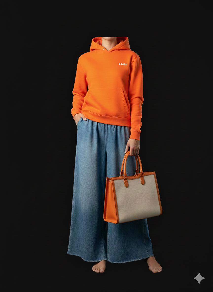 Oversize Hoodie Orange Unisex – Kapuzenpullover für Damen & Herren