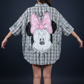 Oversized damesblouse met Mickey Mouse-print en pailletten (maat 38-48)