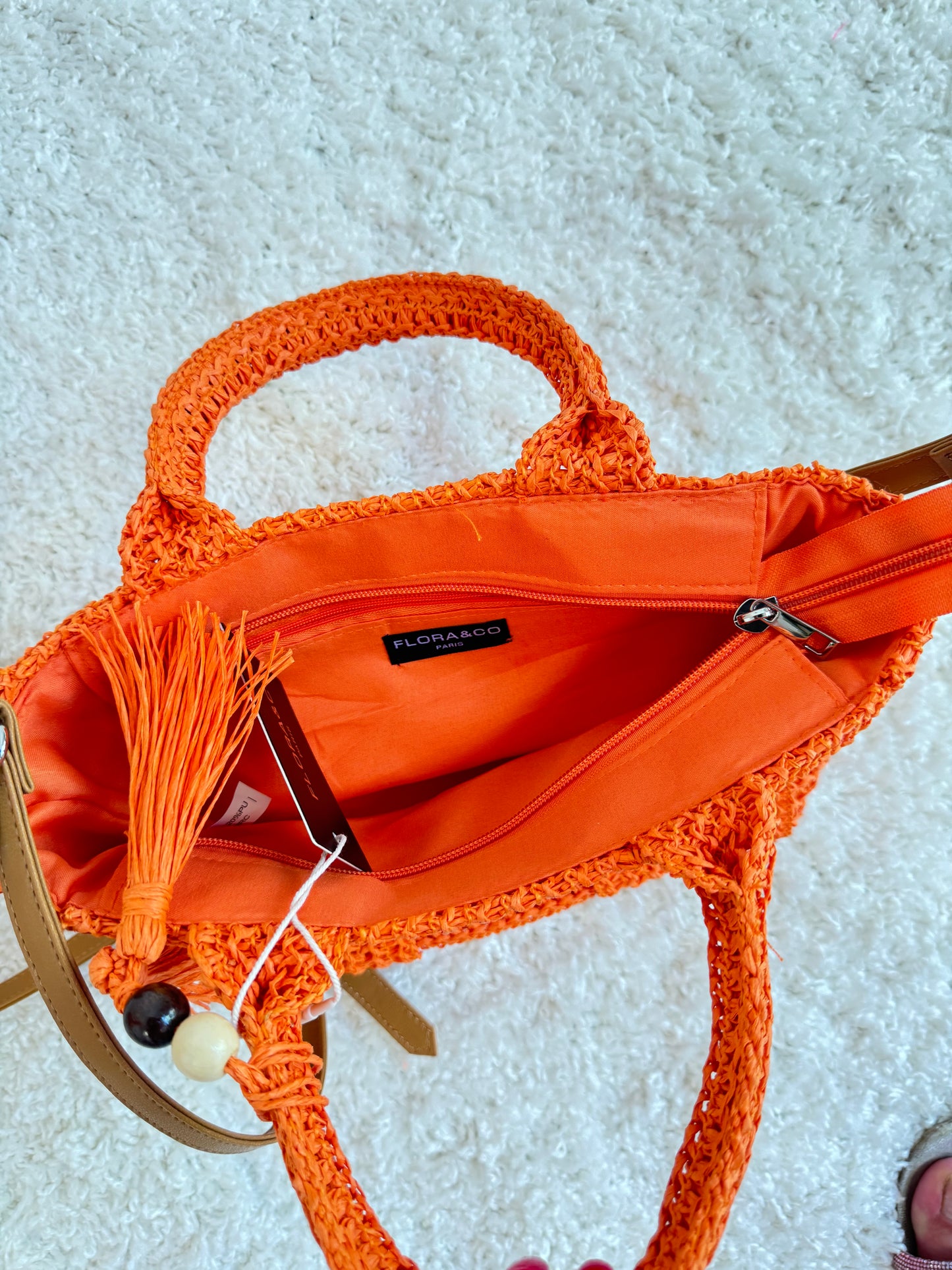 Modische Handtasche in Orange / Grün / Braun – Nachhaltig und Stilvoll