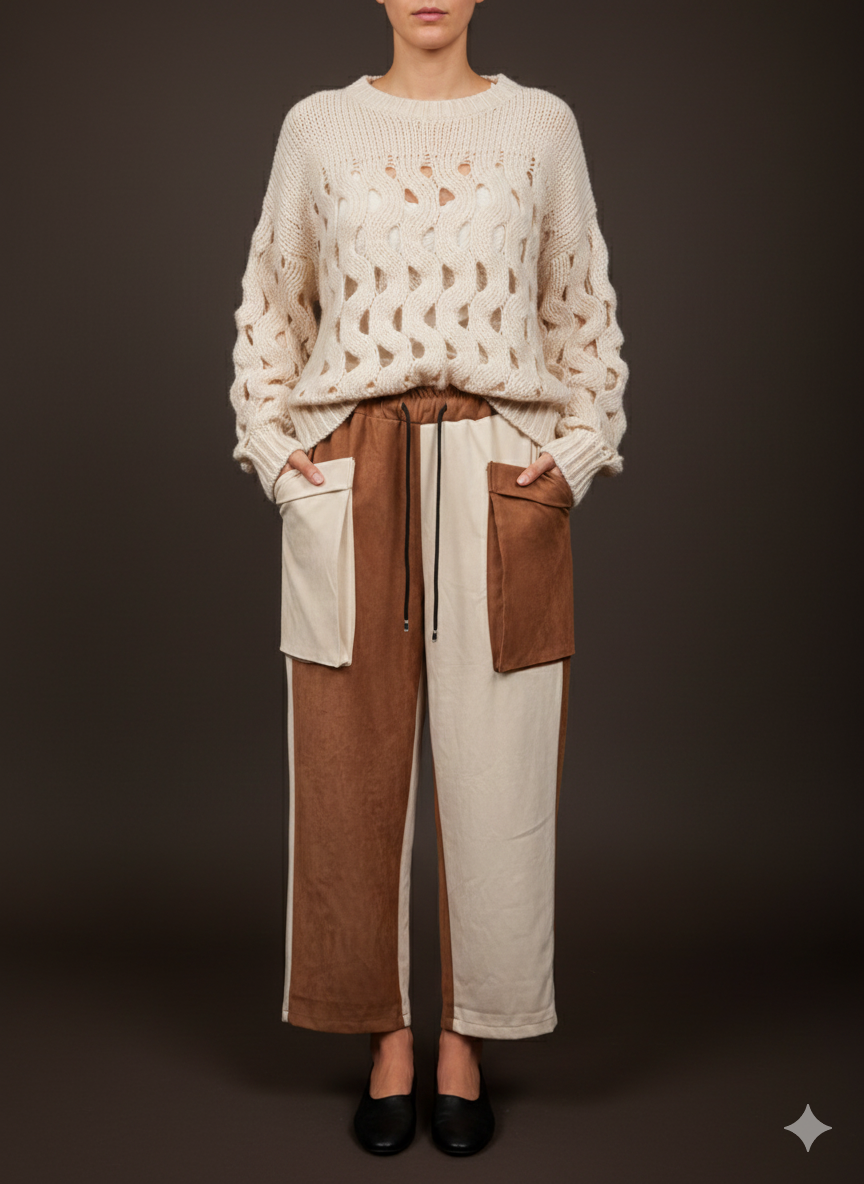 Damestrui, gebreide trui met een grove brei (maten 38-44)