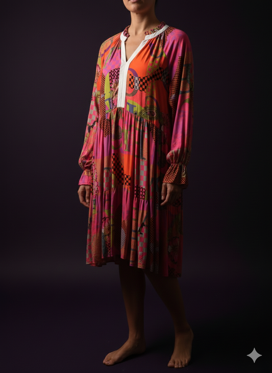 Damenkleid Midikleid Viskosekleid Gr. L