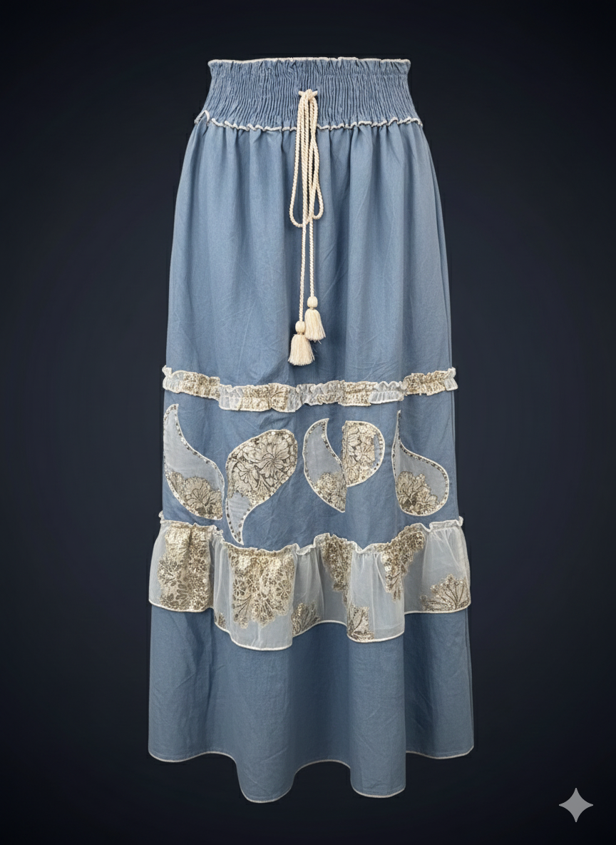 Boho Maxirock aus Baumwolle – Lässiger Damenrock