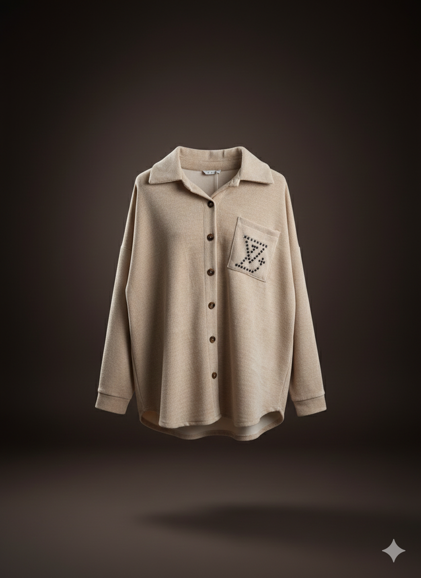 Oversized damesblouse van viscosemix (maten 38-44)