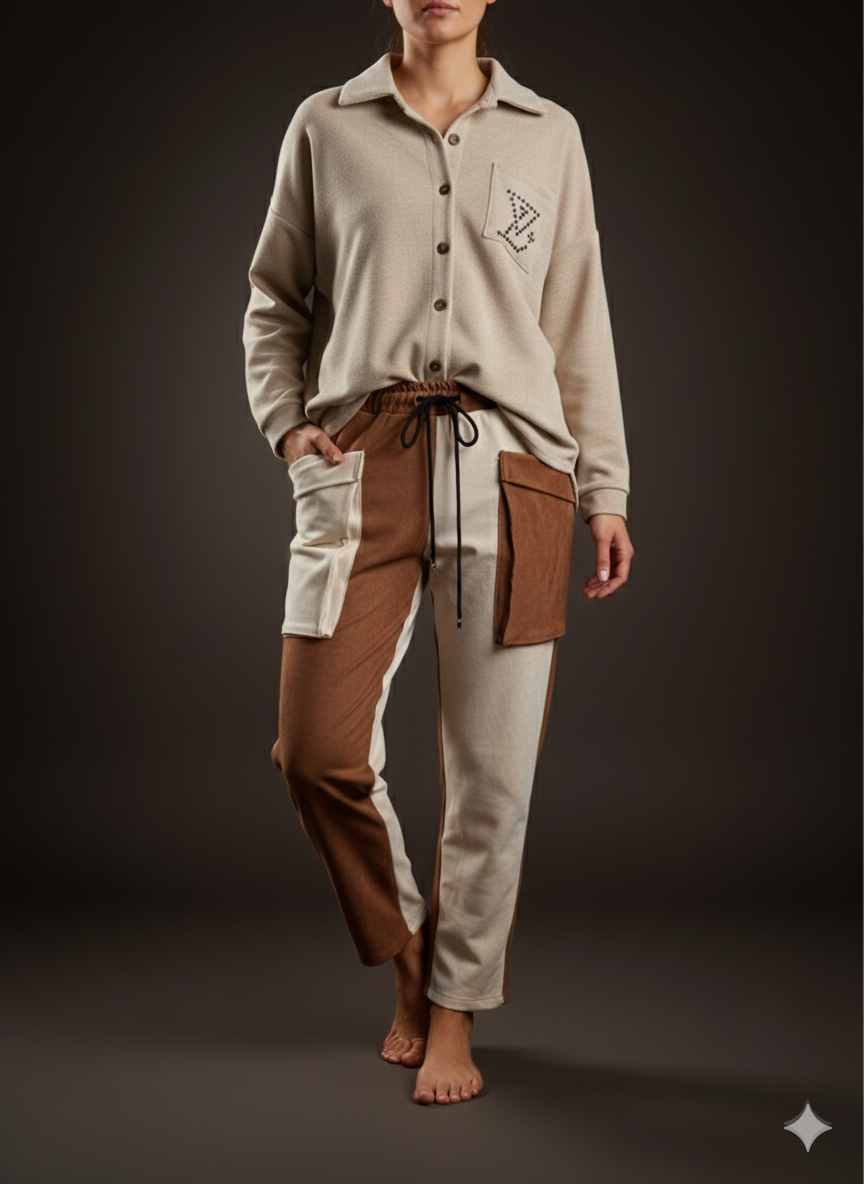 Oversized damesblouse van viscosemix (maten 38-44)