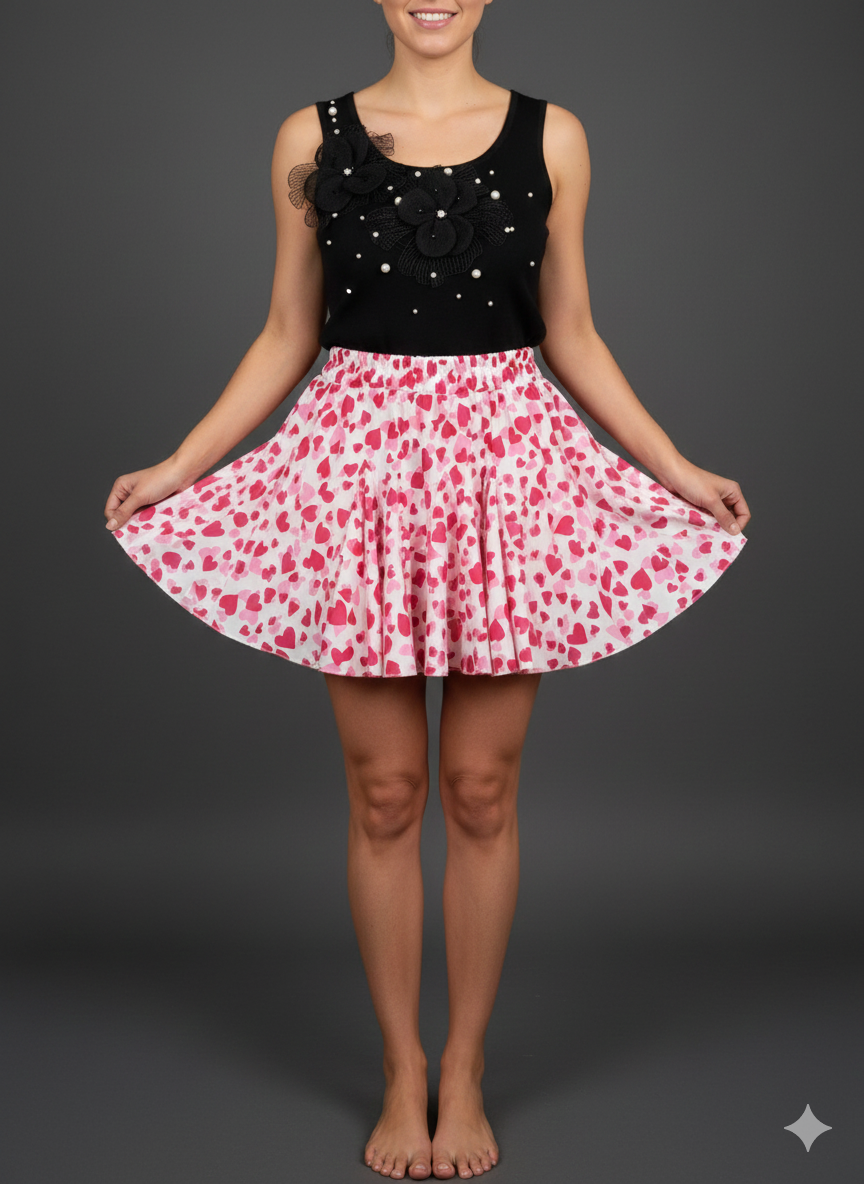 Blumiges Perlen-Top mit Strass – Damen Top