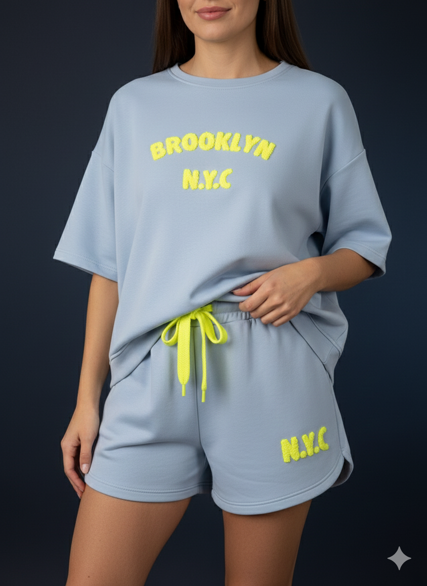 Damen Zweiteiler Set aus kurzer Hose und Shirt