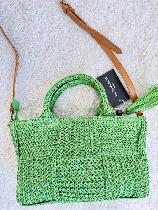 Modische Handtasche in Orange und Grün – Nachhaltig und Stilvoll