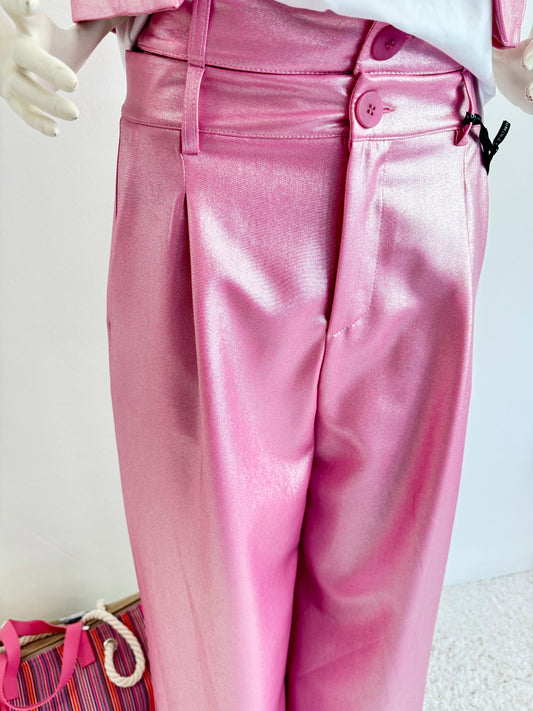 Glamouröse Metallic-Rosa Hose