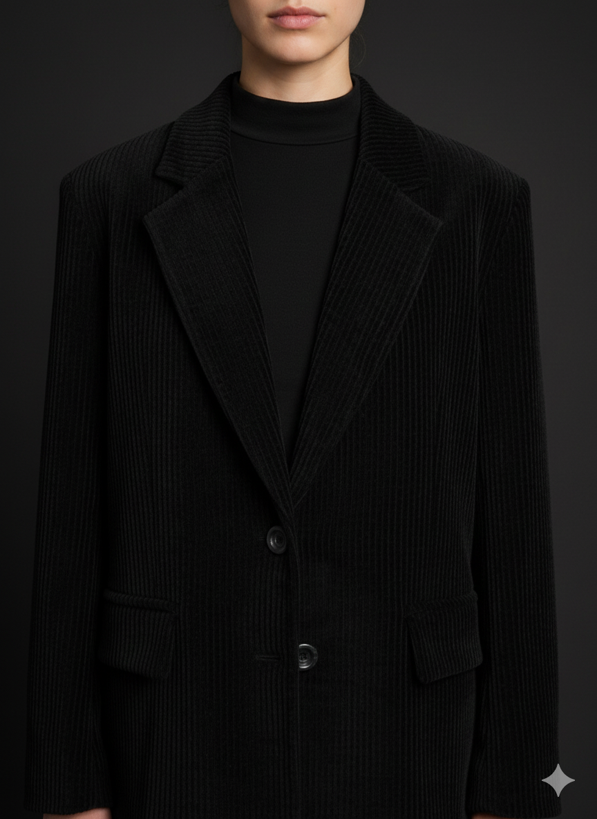 Damen Cordblazer Schwarz