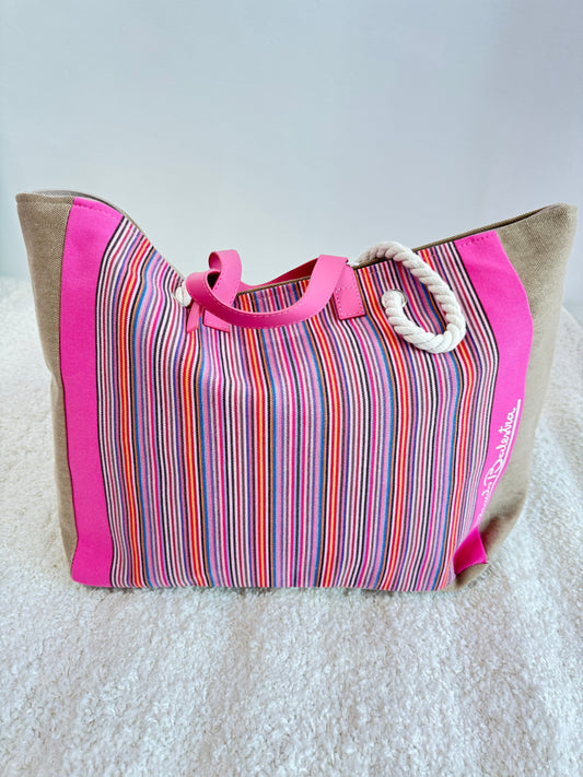 NEU und Stylisch: Fashion Shopping Bag in Grün und Pink – Trendige Damentasche für einen modischen Auftritt beim Shopping