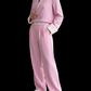 Damen Zweiteiler in Rosa - Set aus Hose und Blazer L