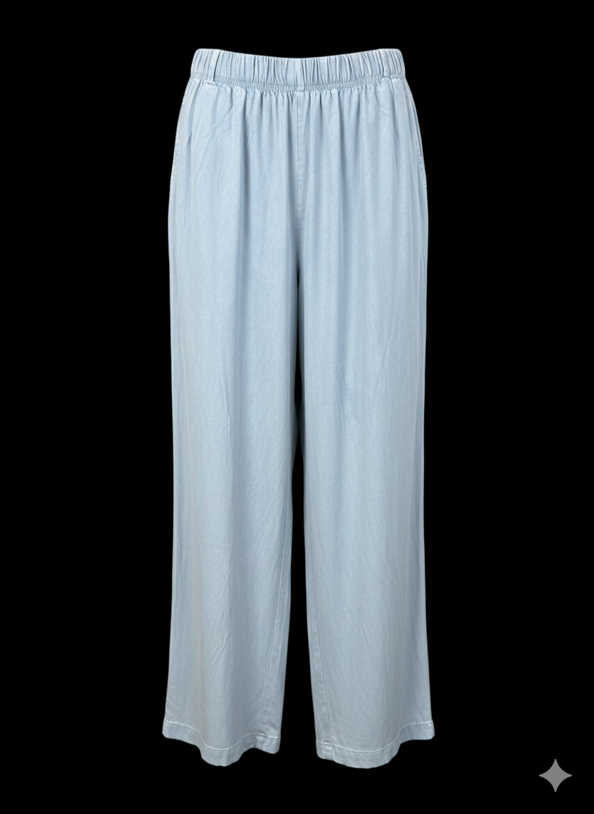 Damen Zweiteiler in Blau - Set aus Bluse und Hose 38-42