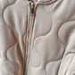 Steppjacke Taupe Beige – leichte Bomberjacke aus Viskose | Übergangsjacke Damen 36–40