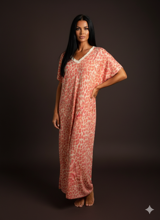 Damenkleid Midikleid Leoprint (38-42)